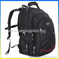 China wholesale fashionable black shoulders bag polyester laptop backpack bag