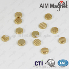 Gold Coating Neodymium Disc Magnet for Jewelry N50