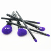 Purple Hair Black Handle Private Lable Makeup Brush Set