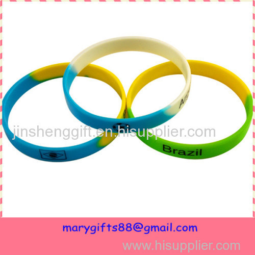 brazil world cup silicone bracelet
