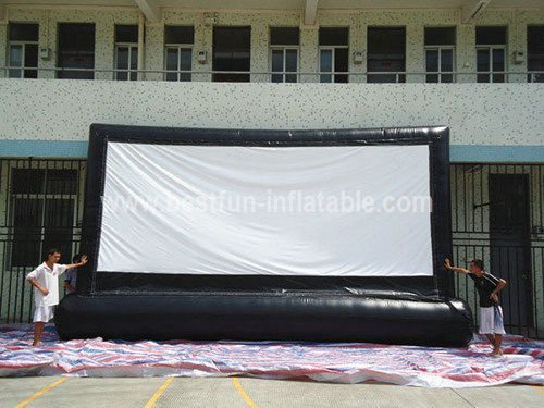 Portable outdoor event inflatable movie screen