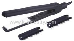 Electric hair straightening with comb