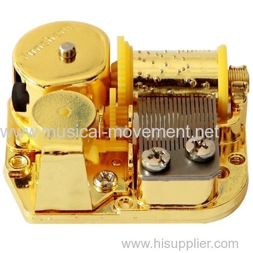 COLOUR WIND UP MUSIC BOX MOVEMENT STANDARD 18 NOTE
