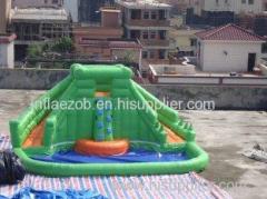 OEM / ODM Waterproof and Fire Retardant Inflatable Hippo Slide / Pool Slide