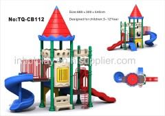 Children fashion plastic slide and swing
