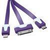 Purple 3-in-1 Micro USB Charging Data Cable For Samsung Galaxy S2 S3 Note 3
