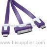 Purple 3-in-1 Micro USB Charging Data Cable For Samsung Galaxy S2 S3 Note 3