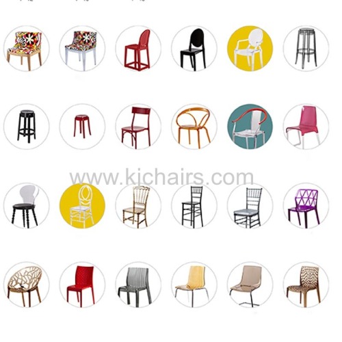 luxury PC plastic dining chair with armrest 