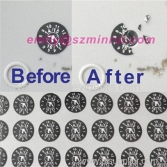 Custom Crushd Ultra Destructible Vinyl Black Round Warranty Date Stickers Printing