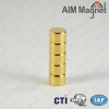 Au Coating Neodymium Disc Magnet N50