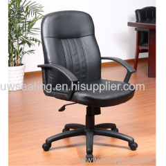 Black Bonded Leather staff task boss executive office Chair with durable nylon base L231