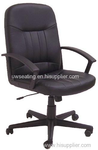 Black Bonded Leather staff task boss executive office Chair with durable nylon base L231