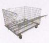 Folding Slatwall Metal Mesh Wire Display Baskets / Chrome Wire Storage Baskets