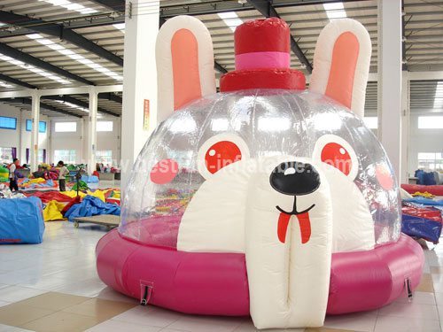 Cute pink inflatable piggy bouncer