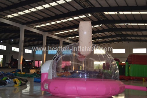 Cute pink inflatable piggy bouncer