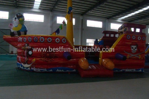 PVC cheap giant inflatable pirate ship bounce