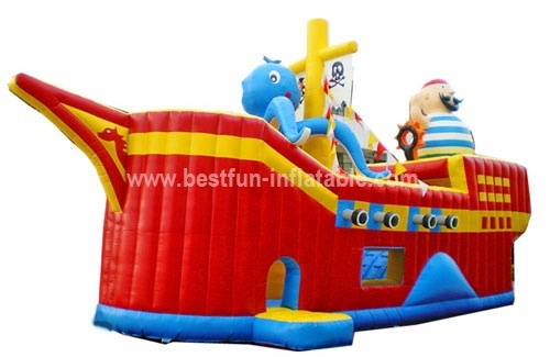 Wholesale commercial inflatable pirate ship bounce house