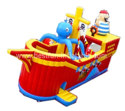 Wholesale commercial inflatable pirate ship bounce house