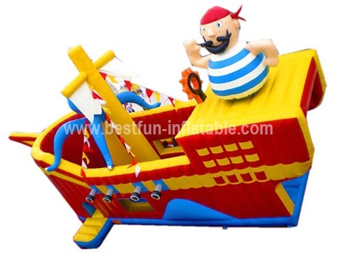 Wholesale commercial inflatable pirate ship bounce house