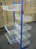 5 Tier Wire Slipper Shop Display Stands With Double Side Basket