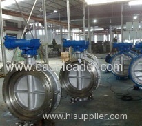 Concentric metal to metal butterfly valve with worm