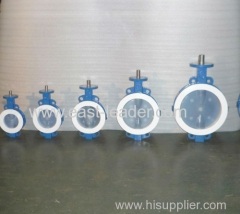 Lined PTFE Wafer butterfly valve