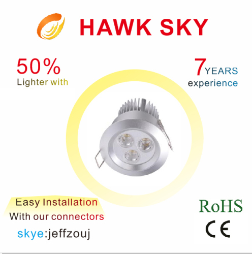 hot sale high lumen CE ROHS 3 years warranty warm white led downlights