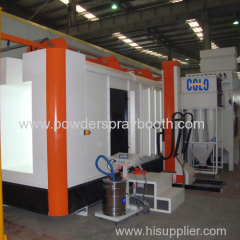 Powder Coating Spray Booth with cyclone recovery system