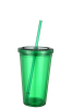 plastic double wall tumbler with straw