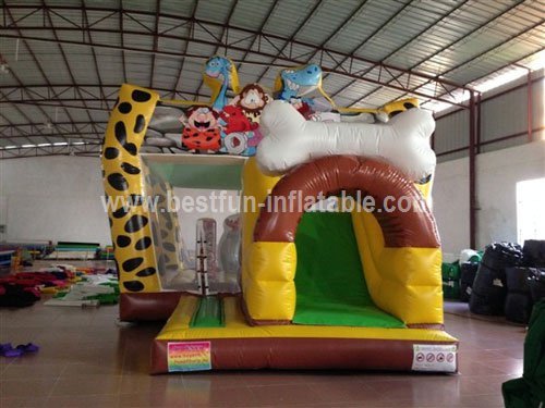 The Stone Age Inflatable Castle with Slide