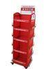 Easy assemble exhibition display multi layer shelf stand portable red color