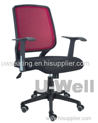 mid back armrest staff office mesh chair with nylon base