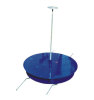 Upright turntable rope payout stand used to raise and support conductor reels in conductor stringing operations
