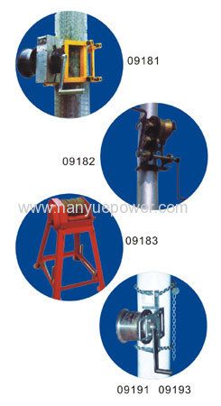 Hand manual crank winch overhead power distribution transmission lines conductor tension stringing equipment accessories