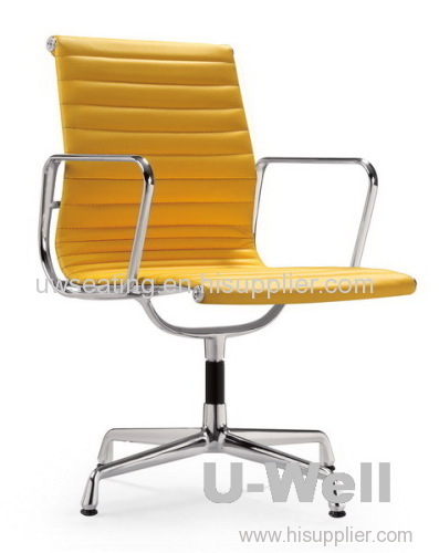 Red eames office leather with aluminum in office home hotel use high back executive boss chair China