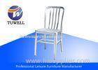 Indoor Armless Patio Aluminum Navy Chairs With Burshed Oxidized