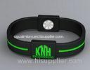 Black Customized Silicone Power Balance Bracelet With Green knh Logo