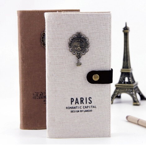 Paris narrow fabric journal with snap