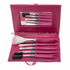 Travel Mini Makeup Brush Set With Mirror in Makeup Pouch