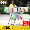 Portable wing shape stainless steel metal firm cloth hanger stand