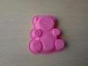 FDA Pink Teddy Bear Single Silicone Cake Mould For Baking Muffins / Lasagne