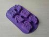 LFGB Purple 6 holes Non-toxic Durable Silicone Cake Mould for Halloween