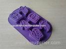 LFGB Purple 6 holes Non-toxic Durable Silicone Cake Mould for Halloween
