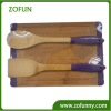 Bamboo cutting board with utensil tools