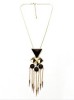 Geometric type fringe pendant necklace