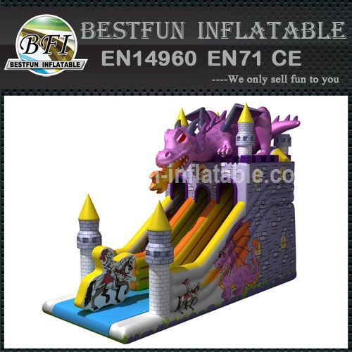 Inflatable Knight and dragon castle slide