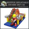 Newest Design Cartoon Builder Inflatable Slide