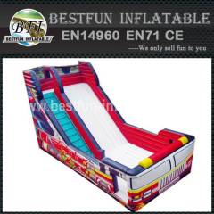 Water tank inflatable fire truck slide