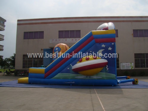 Cartoon PVC inflatable aliens slide