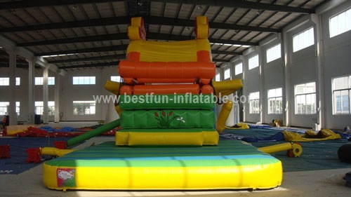 Inflatable amusement air fish slide